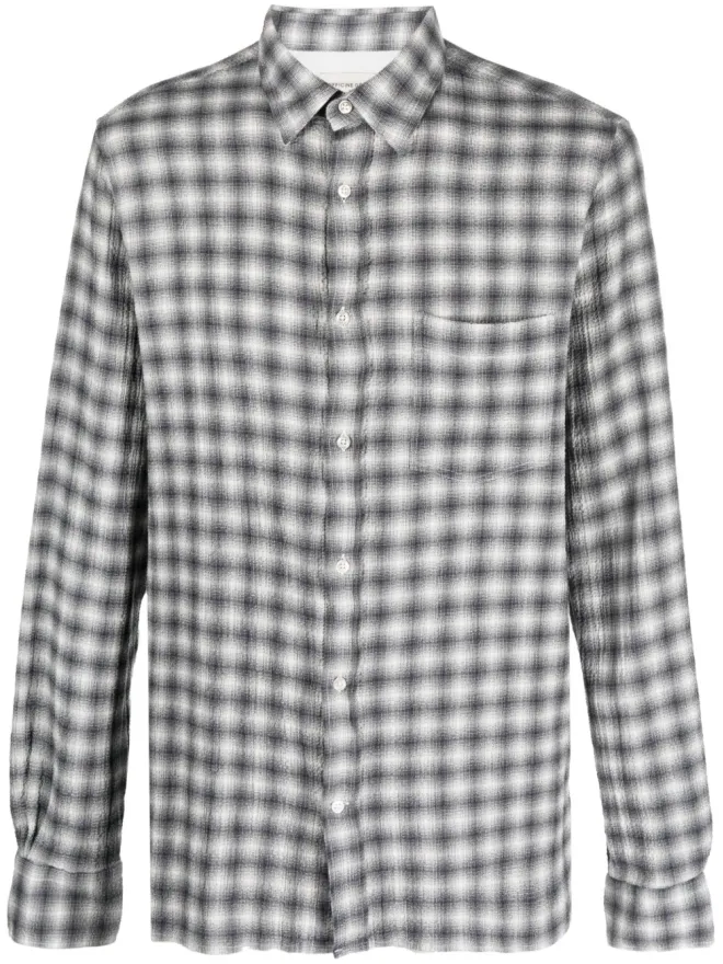 Officine Generale Officine Generale グラフィックプリント・シアサッカーシャツの商品画像
