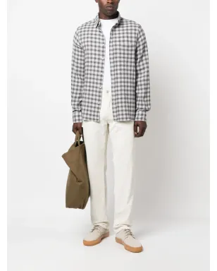 Officine Generale グラフィックプリント・シアサッカーシャツ - サムネイル2