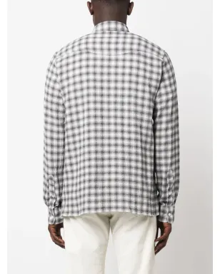 Officine Generale グラフィックプリント・シアサッカーシャツ - サムネイル4