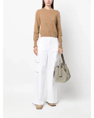 PINKO ロゴ型押しカシミヤトップ ブラウン - サムネイル2