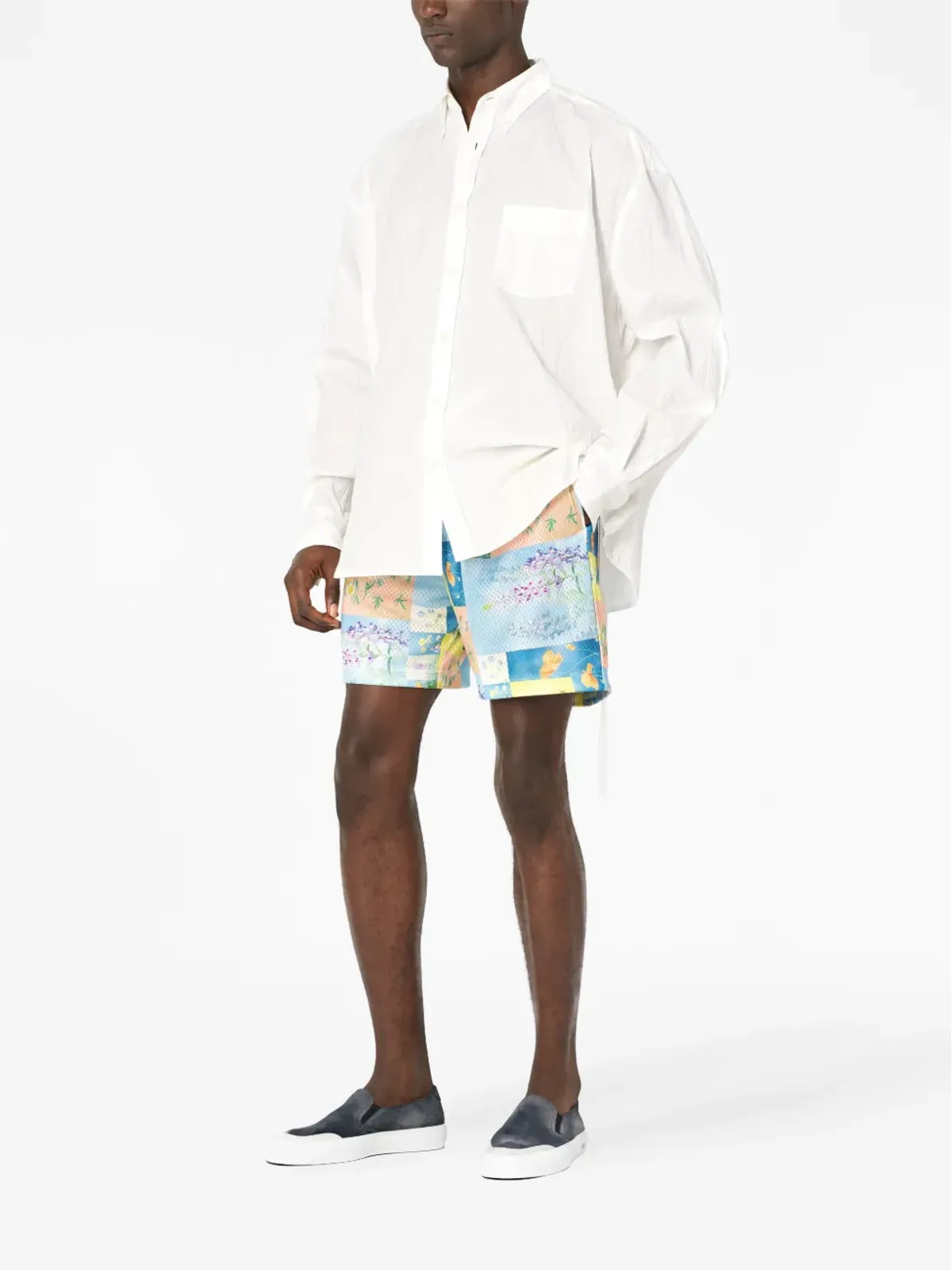 John Elliott スーパーブルーム グリッドプリント ショーツ - 画像3