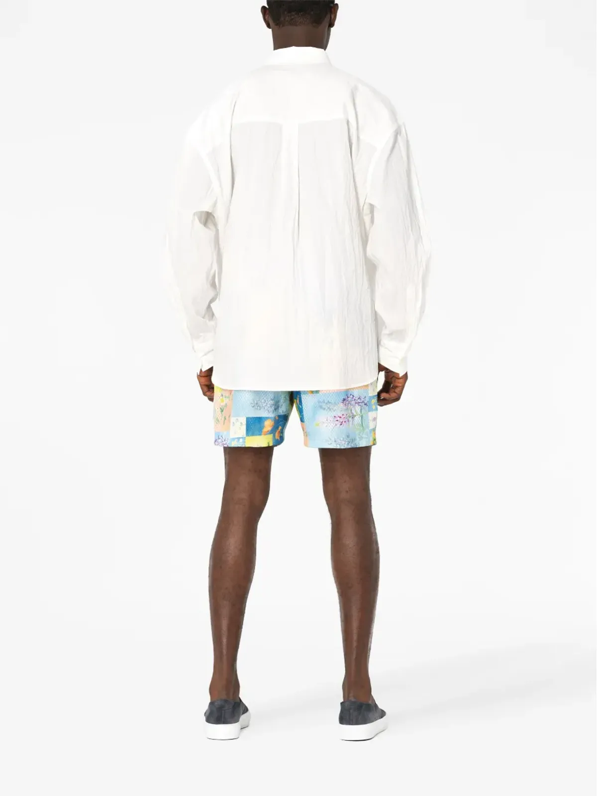 John Elliott スーパーブルーム グリッドプリント ショーツ - 画像4