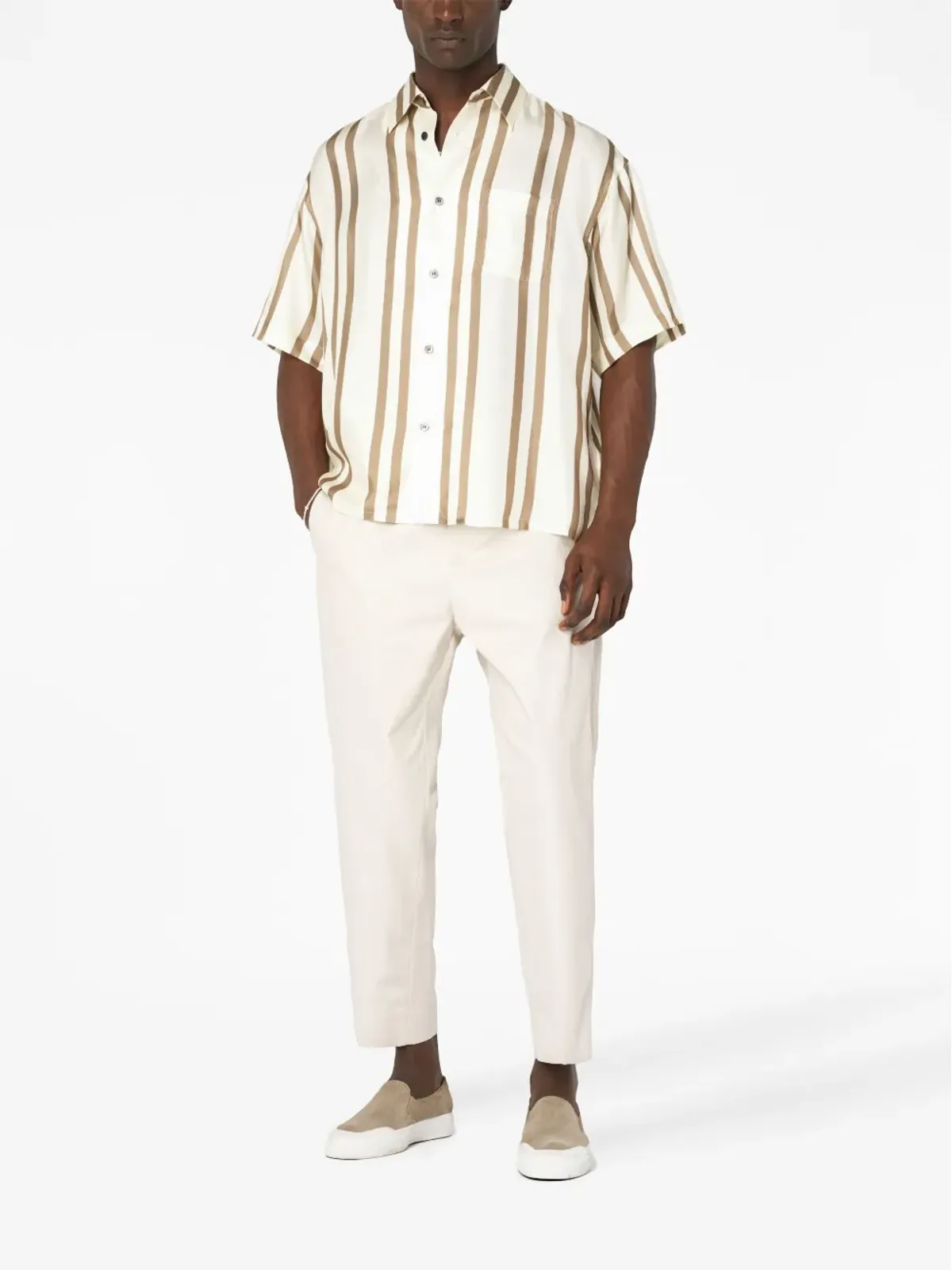 John Elliott ストライププリント シルクシャツ - 画像2