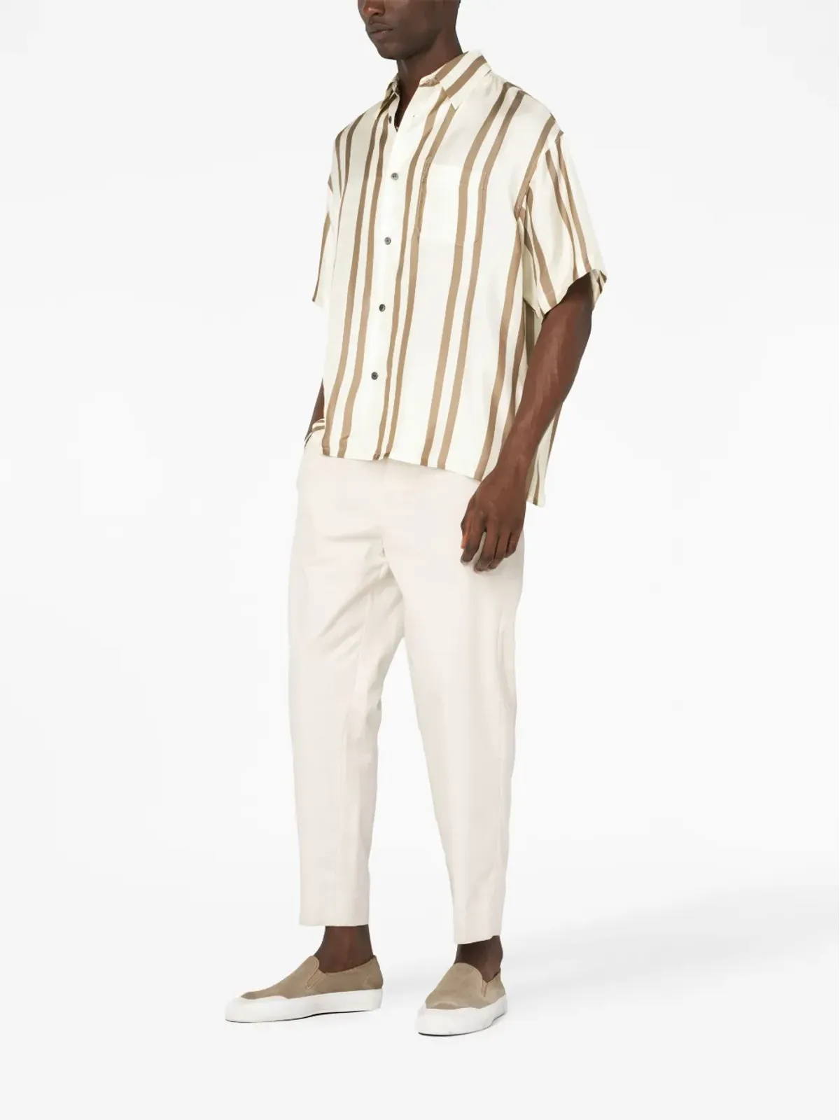 John Elliott ストライププリント シルクシャツ - 画像3