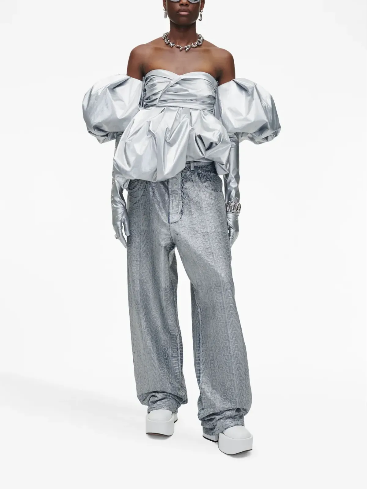 Marc Jacobs バブル メタリック仕上げトップス - シルバー - 画像2