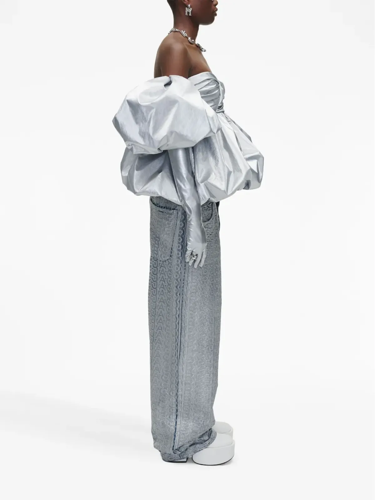 Marc Jacobs バブル メタリック仕上げトップス - シルバー - 画像3