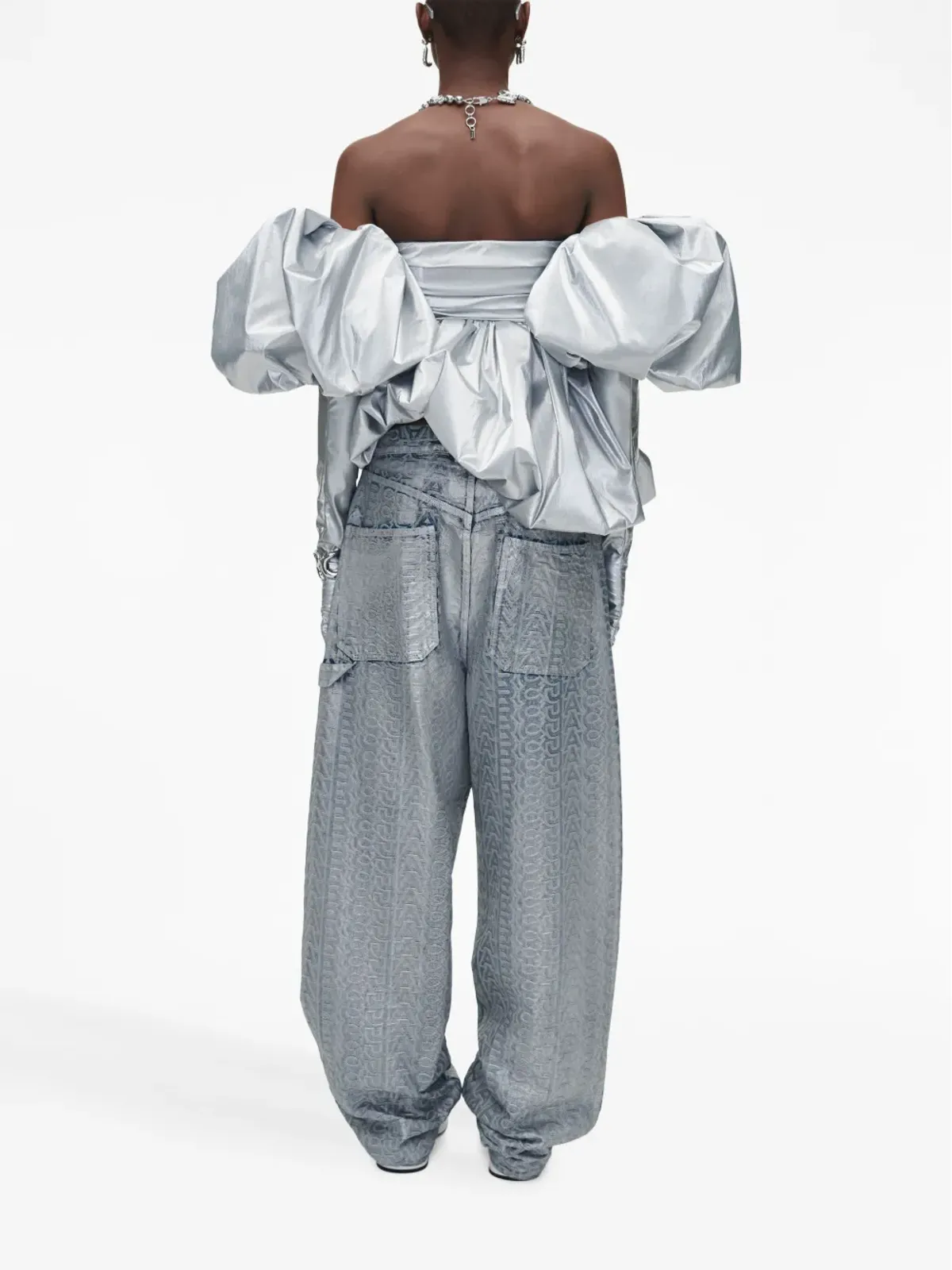 Marc Jacobs バブル メタリック仕上げトップス - シルバー - 画像4
