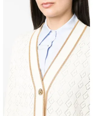 Gucci Gモノグラム・ポイントelle コットン カーディガン - ホワイト - サムネイル5