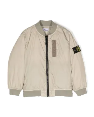 Stone Island Junior コンパスパッチ付きパッド入りボンバー ジャケット - サムネイル1