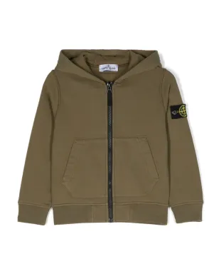Stone Island Junior Compassロゴパッチ付きジップカーディガン - サムネイル1