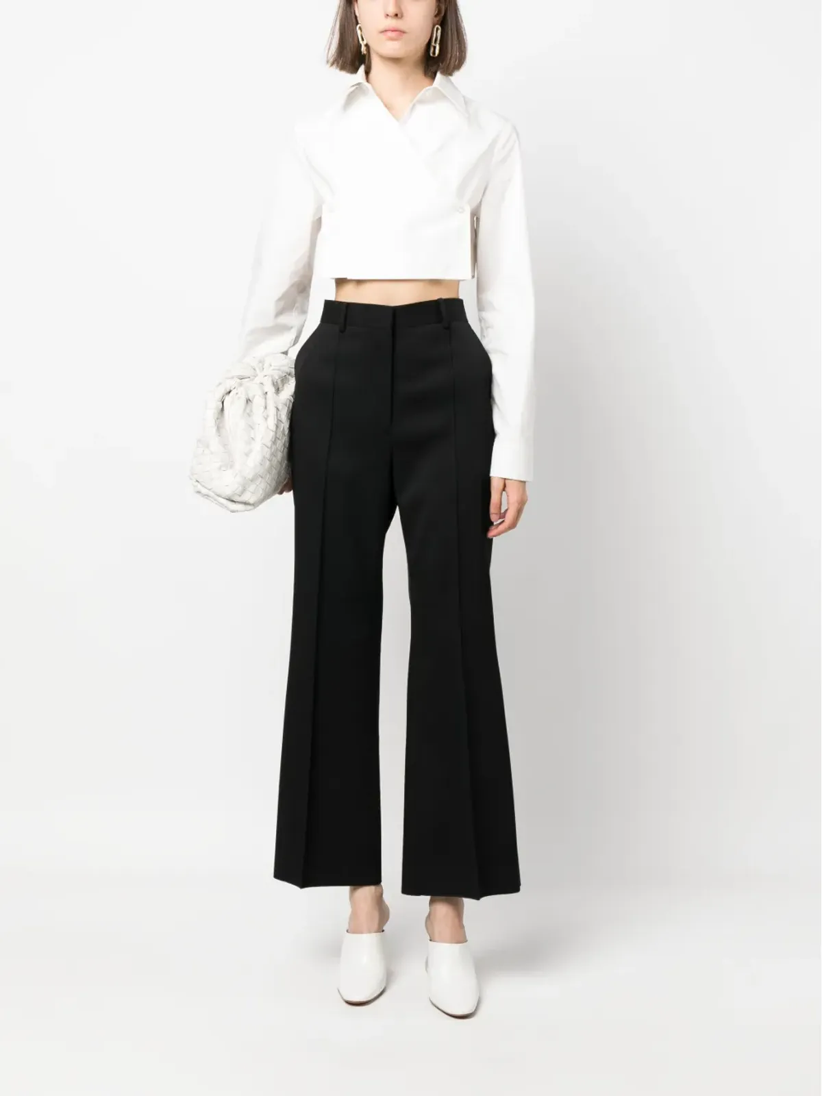 Lanvin フレアド クロップド ウールパンツ - 画像2