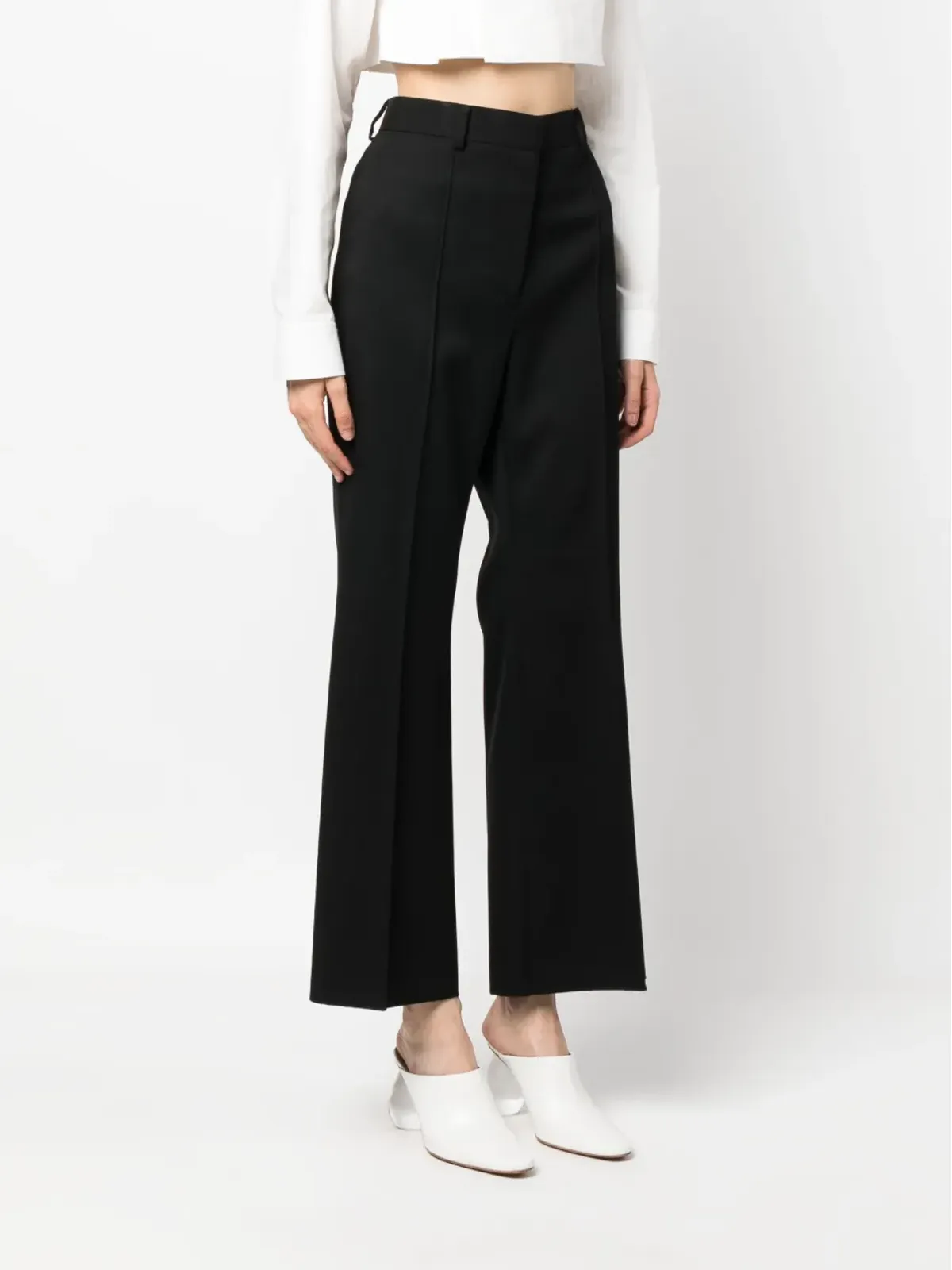 Lanvin フレアド クロップド ウールパンツ - 画像3
