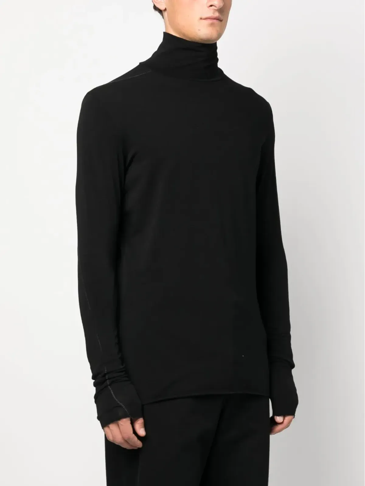 Thom Krom コントラストステッチ ハイネック Tシャツ - 画像3