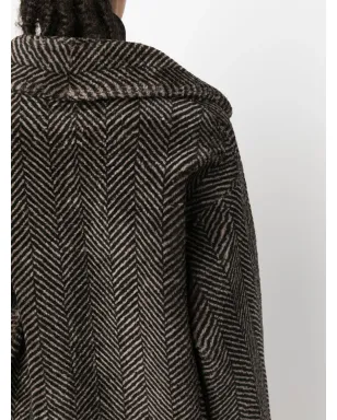 Manzoni 24 ヘリンボーン柄シープスキンコート - サムネイル5
