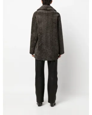 Manzoni 24 ヘリンボーン柄シープスキンコート - サムネイル4
