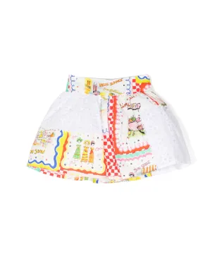 Simonetta グラフィックプリント パネル切替スカート - サムネイル1