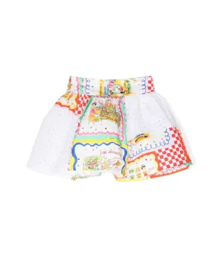 Simonetta グラフィックプリント パネル切替スカート - サムネイル2