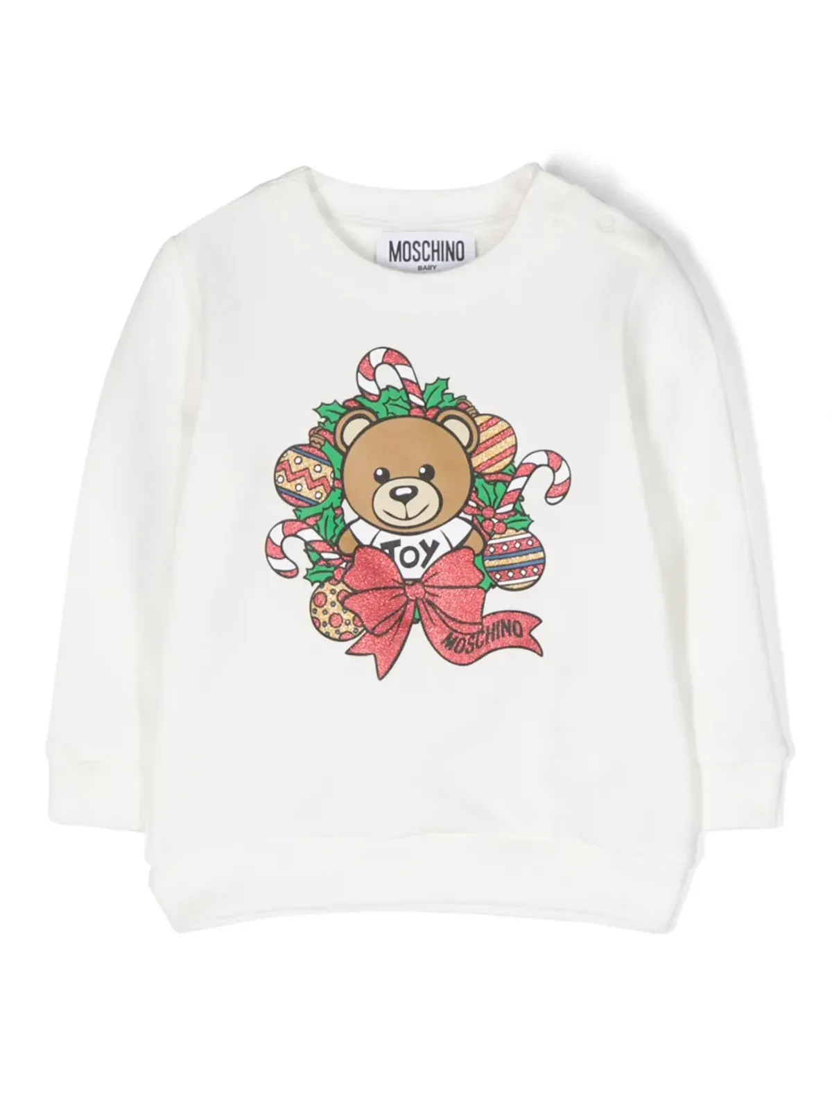 Moschino Kids テディベアモチーフ グリッター付きスウェットシャツ - 画像1
