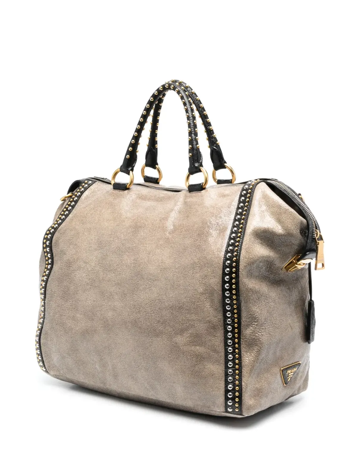 Prada Pre-Owned スタッズ付きジップ式ツーウェイバッグ - 画像3