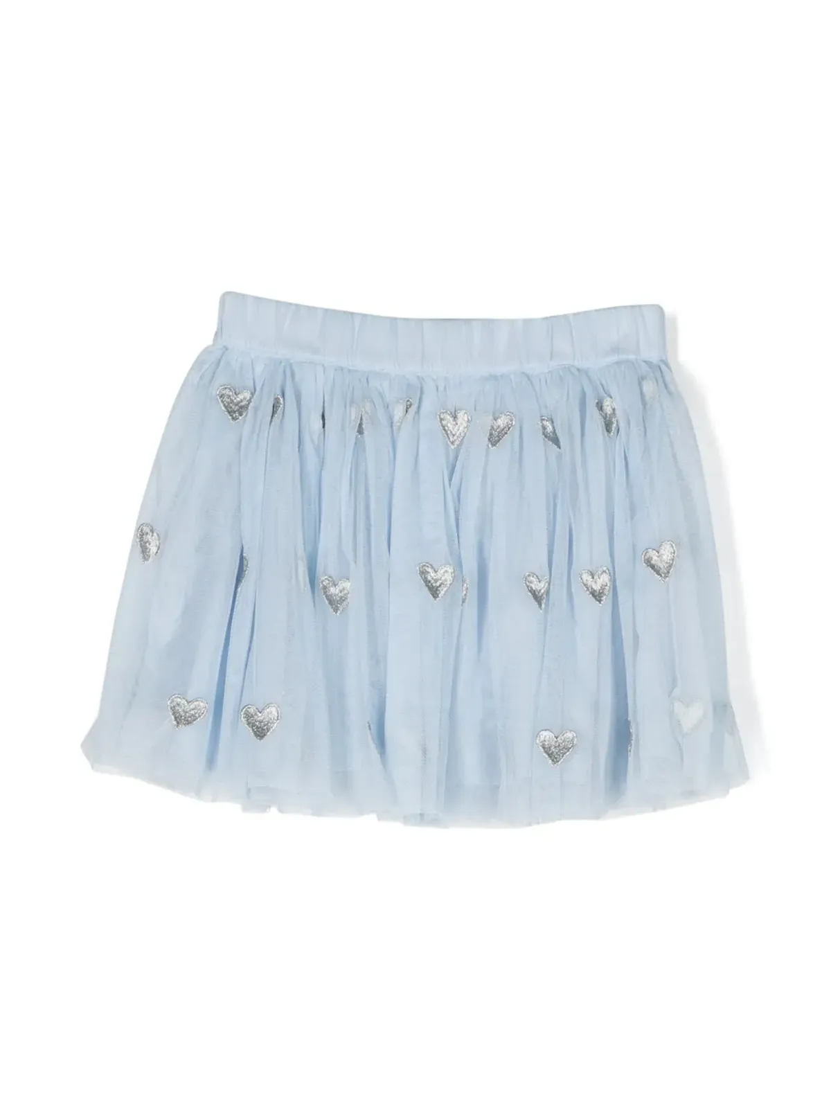 Stella McCartney Kids heart-motif embroidered skirt - Blue - 画像2