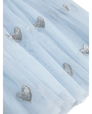 Stella McCartney Kids heart-motif embroidered skirt - Blue - サムネイル3
