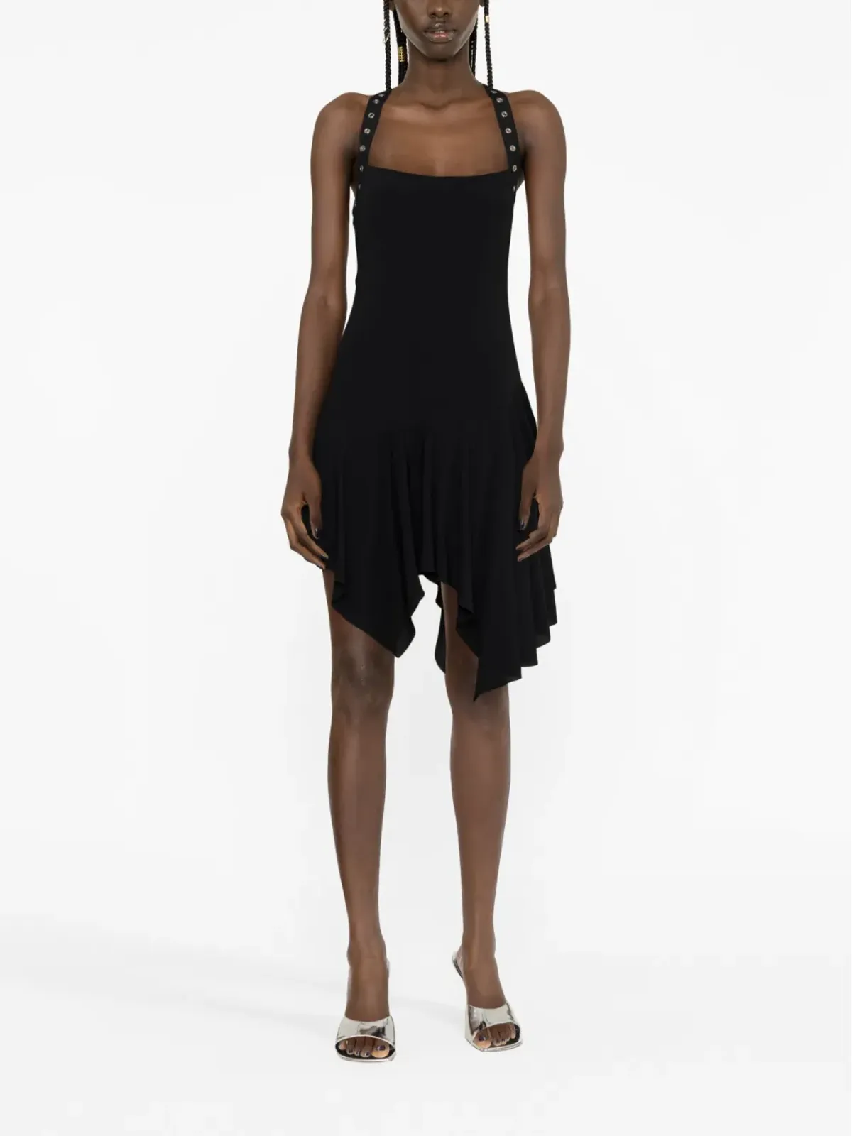 Blumarine レースアップ アシンメトリック ショートドレス - 画像2