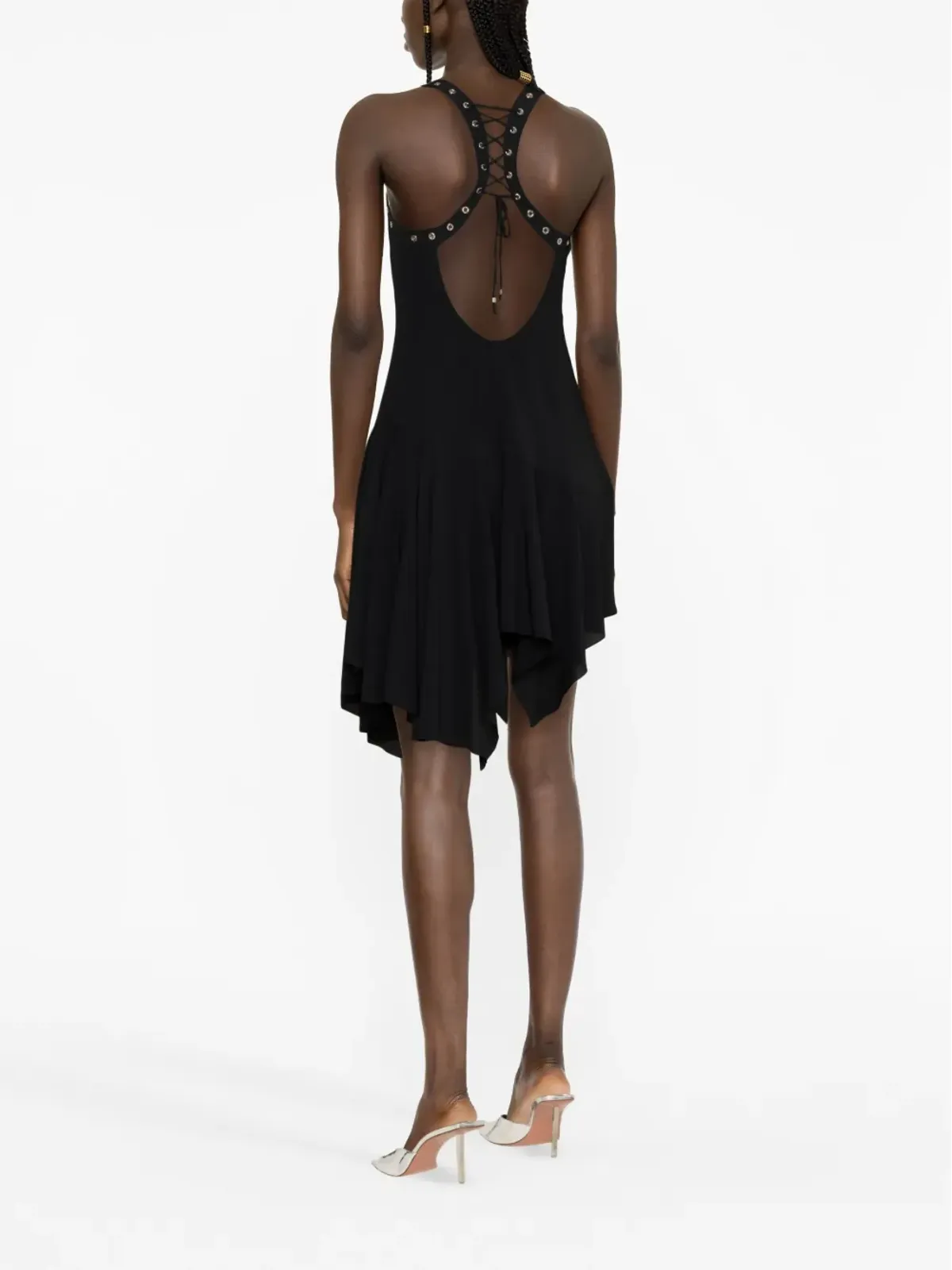 Blumarine レースアップ アシンメトリック ショートドレス - 画像4