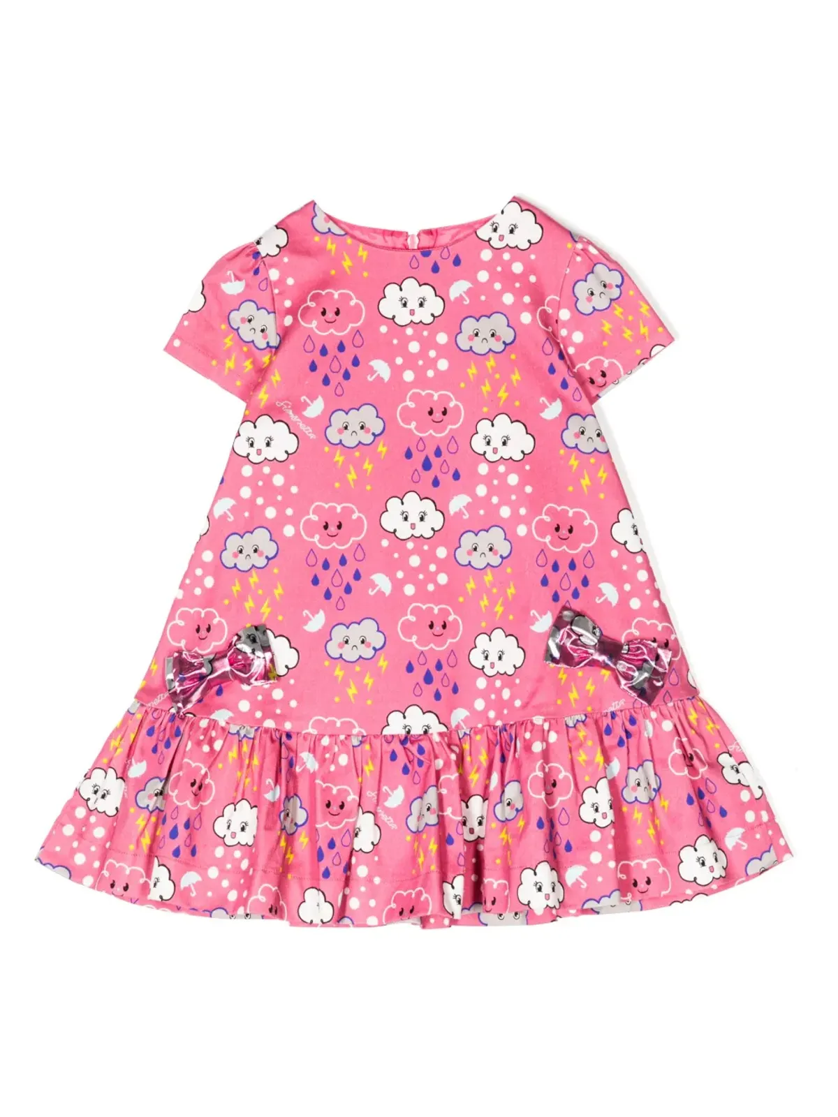 Simonetta グラフィックプリント ストレッチコットン フレアドレス - 画像1