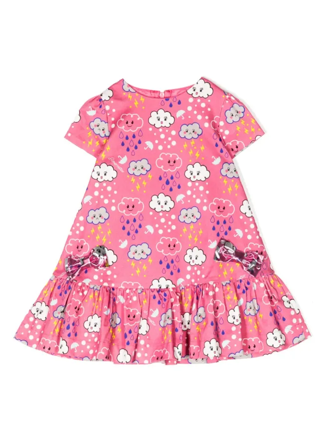 Simonetta Simonetta グラフィックプリント ストレッチコットン フレアドレスの商品画像