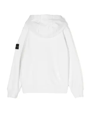 Stone Island Junior コンパスバッジ コットン フーディ - ホワイト - サムネイル2