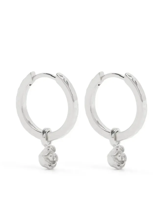 DOWER AND HALL DOWER AND HALL Wild Rose huggie hoop earrings - Silverの商品画像