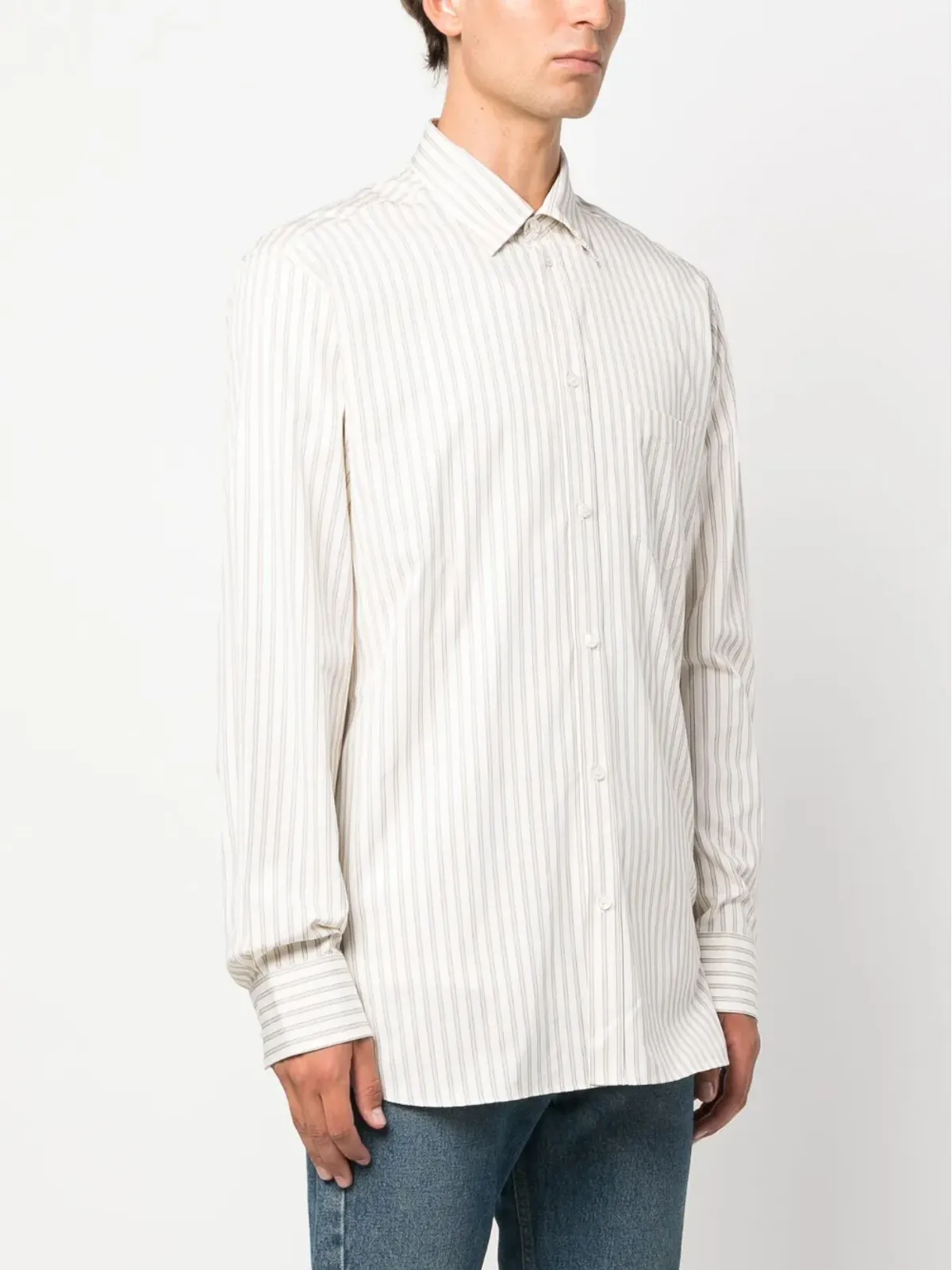 Golden Goose ストライプコットン ボタンアップシャツ - 画像3