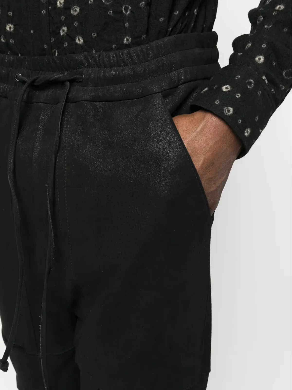 Frei-Mut Poke drawstring-waist leather trousers - 画像5