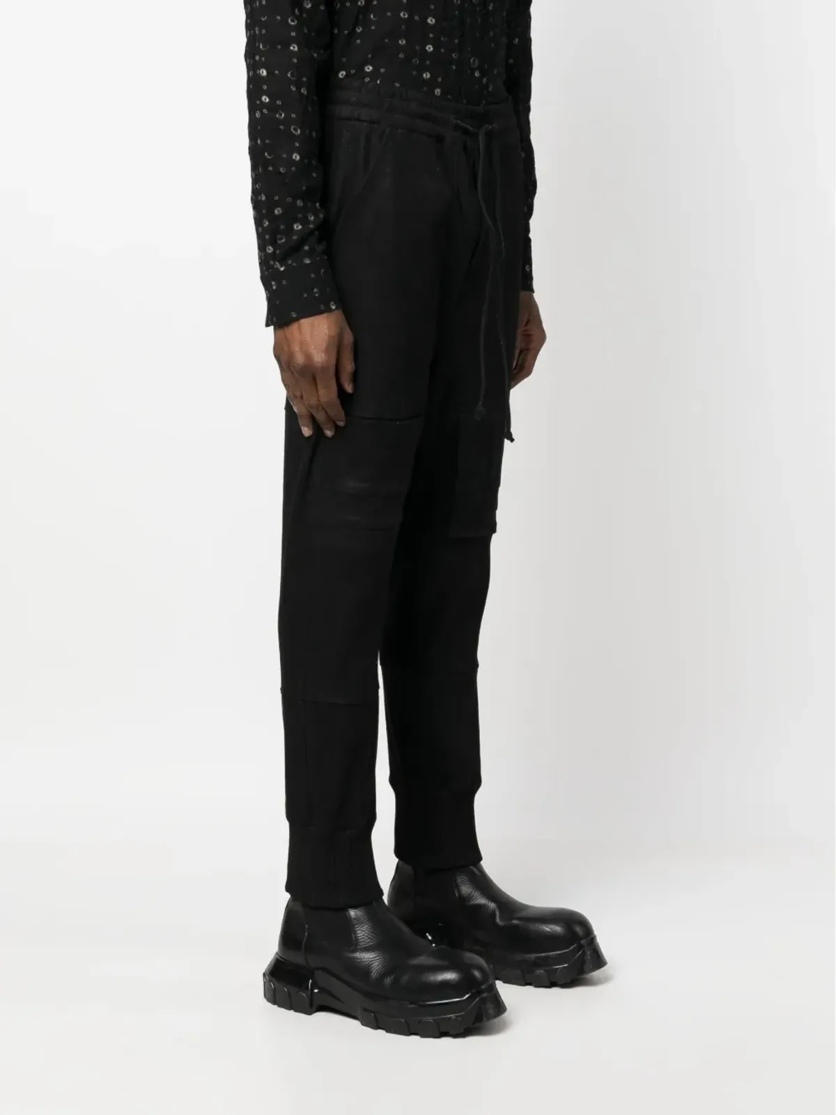 Frei-Mut Poke drawstring-waist leather trousers - 画像3