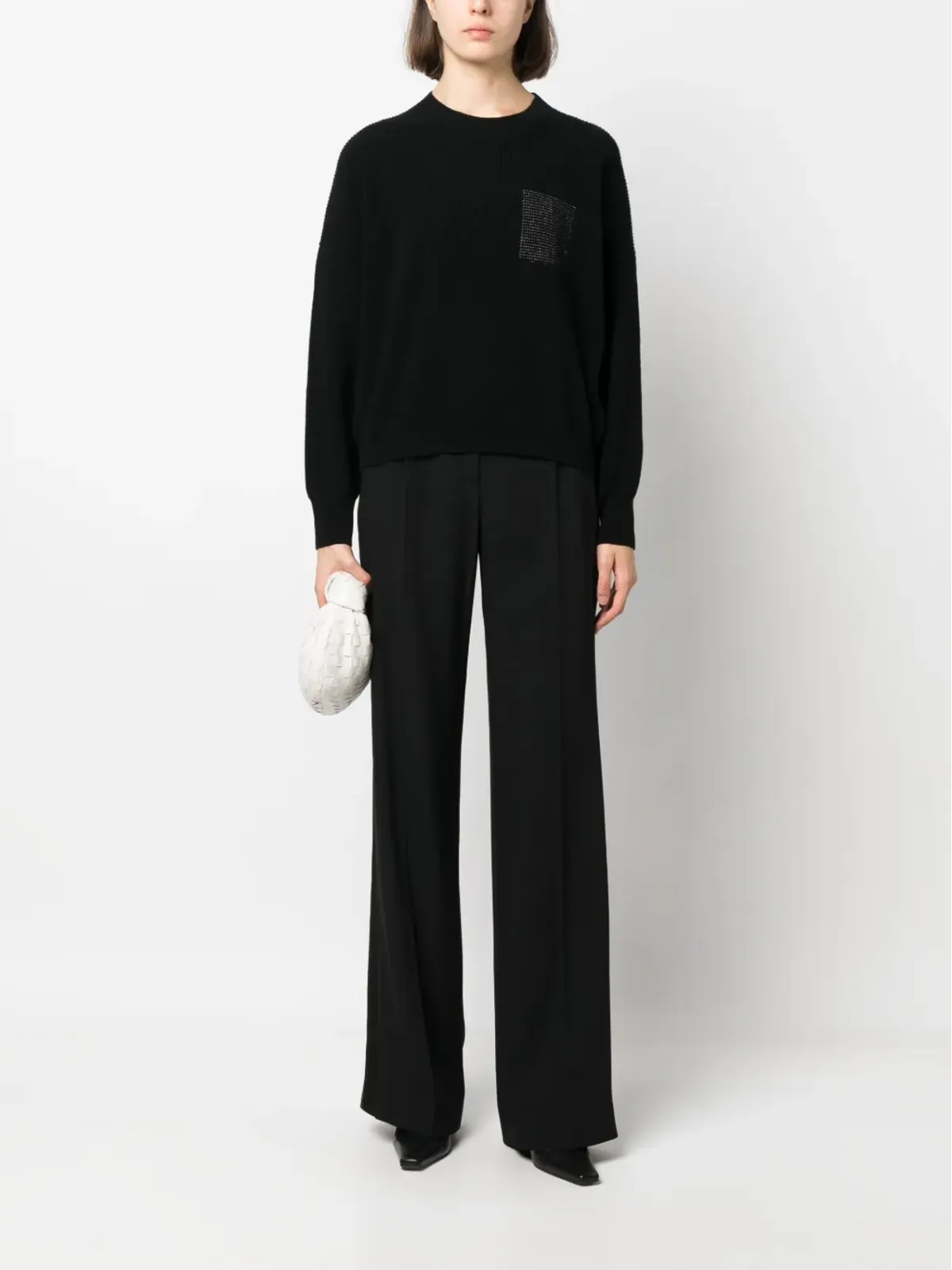 Alberta Ferretti テーラードカット ワイドレッグパンツ - ブラック - 画像2