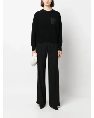 Alberta Ferretti テーラードカット ワイドレッグパンツ - ブラック - サムネイル2