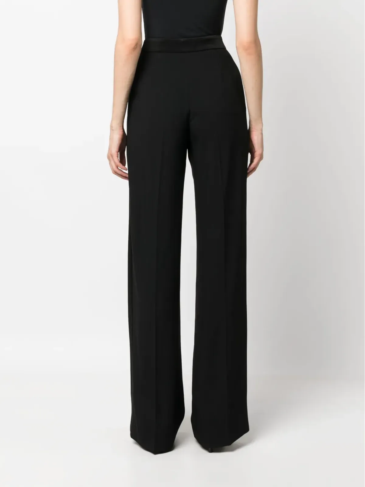 Alberta Ferretti テーラードカット ワイドレッグパンツ - ブラック - 画像4
