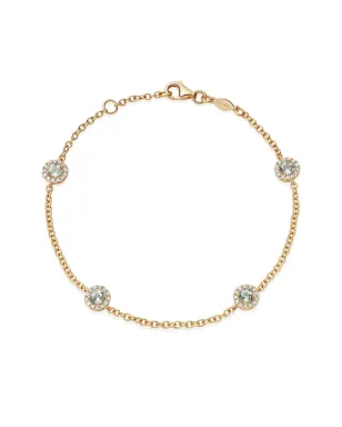 Kiki McDonough 18ct Yellow Grace Gold Green Amethyst and Diamond Bracelet - サムネイル1