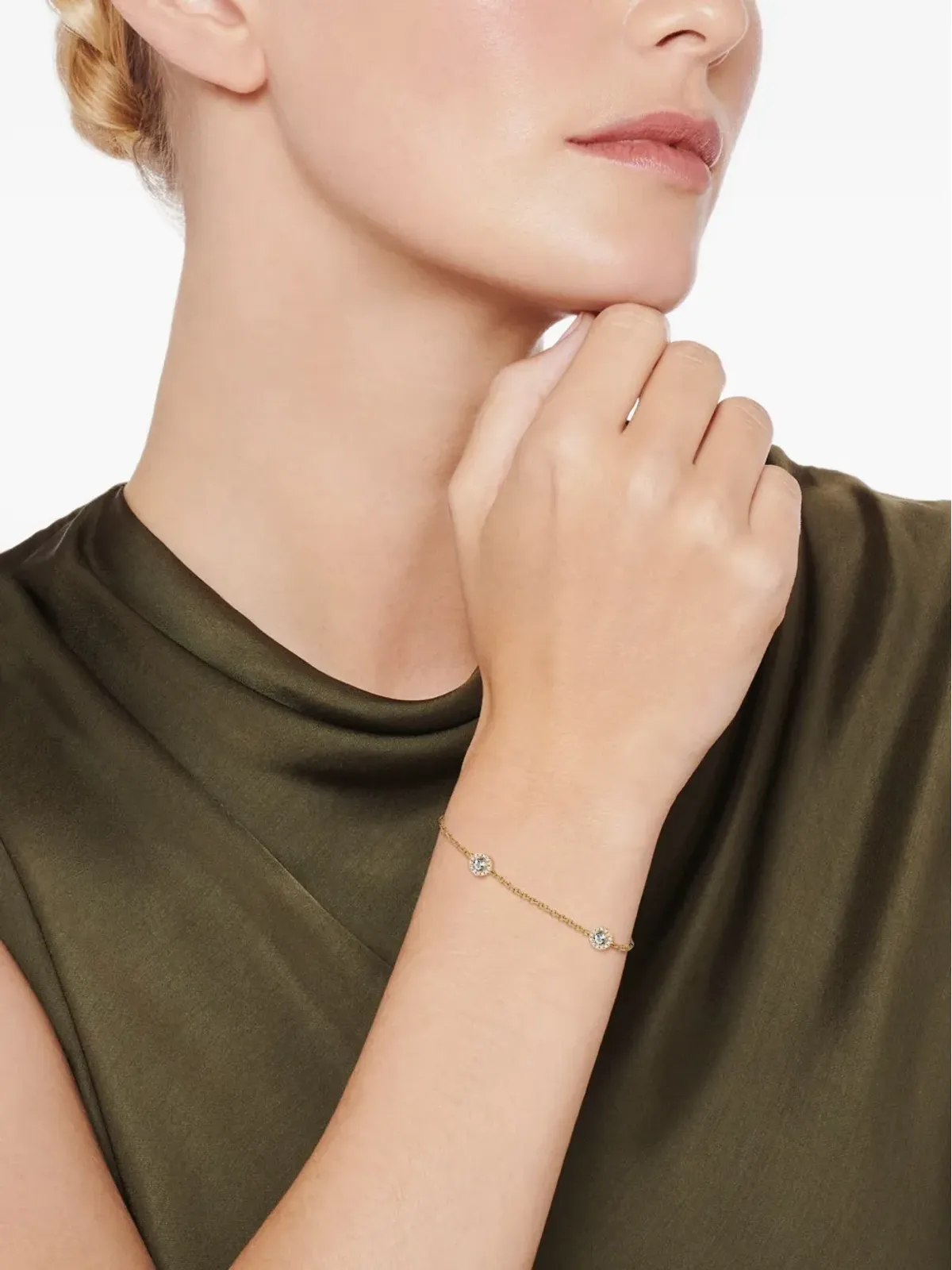 Kiki McDonough 18ct Yellow Grace Gold Green Amethyst and Diamond Bracelet - 画像2