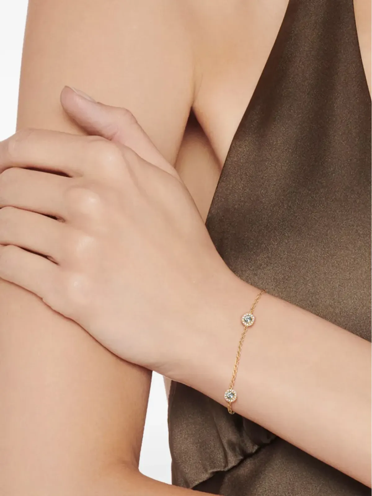 Kiki McDonough 18ct Yellow Grace Gold Green Amethyst and Diamond Bracelet - 画像3