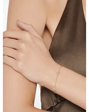 Kiki McDonough 18ct Yellow Grace Gold Green Amethyst and Diamond Bracelet - サムネイル3