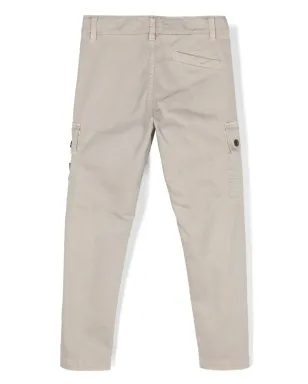 Stone Island Junior コンパスバッジ付きスリムフィットカーゴパンツ（グレー） - サムネイル2