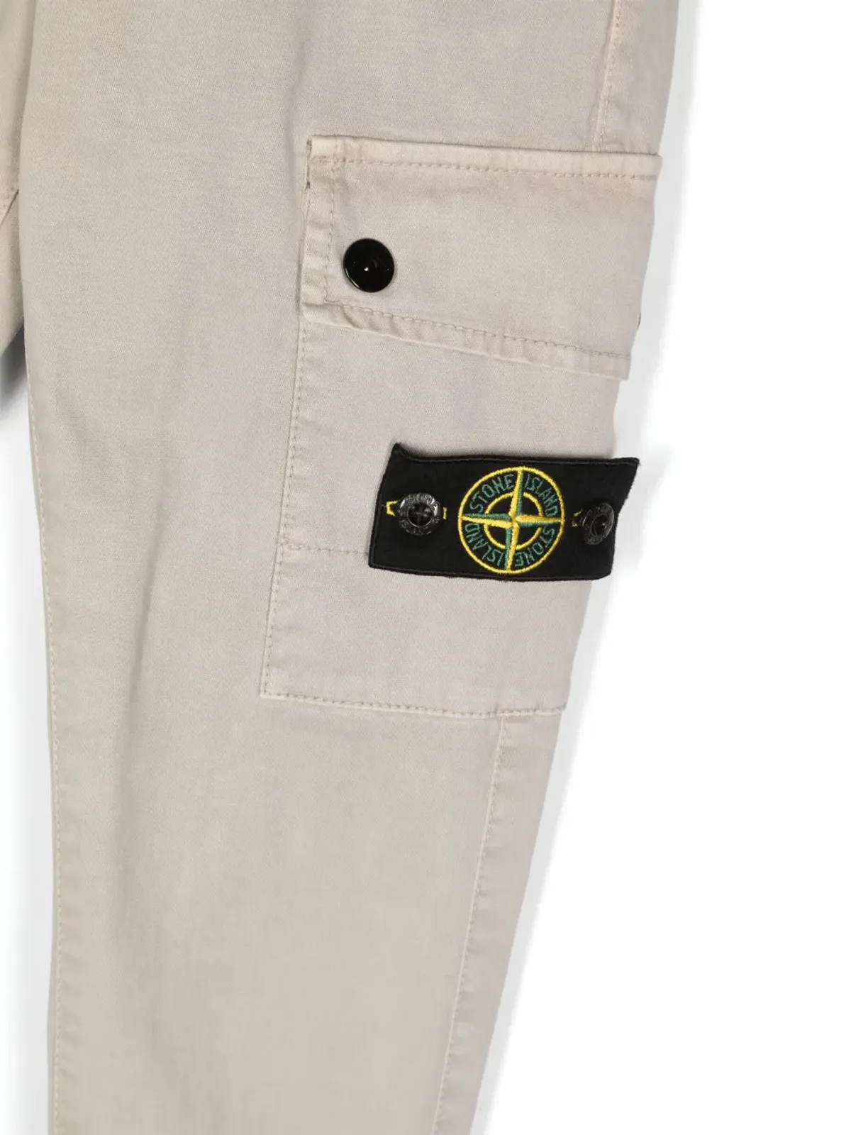 Stone Island Junior コンパスバッジ付きスリムフィットカーゴパンツ（グレー） - 画像3