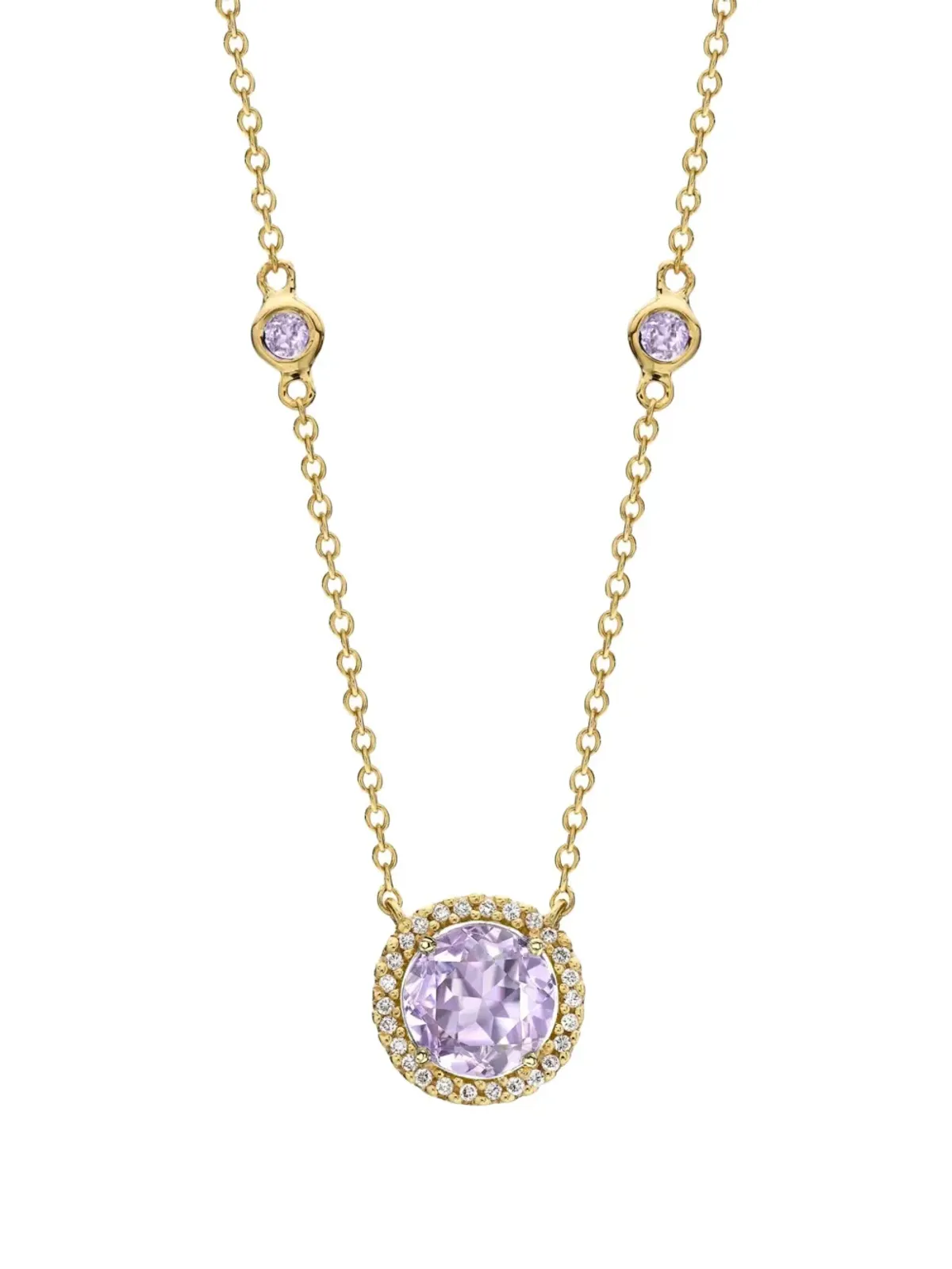 Kiki McDonough 18K yellow gold Grace amethyst and diamond necklace - 画像2