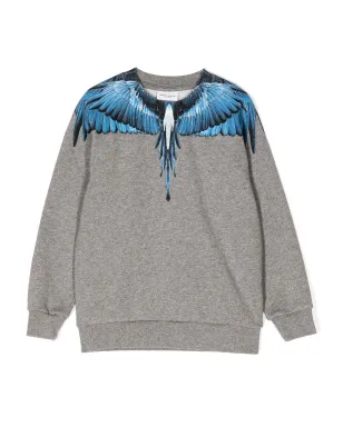 COUNTY OF MILAN KIDS Wingsプリント コットンブレンド スウェットシャツ - Grey - サムネイル1