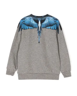 COUNTY OF MILAN KIDS Wingsプリント コットンブレンド スウェットシャツ - Grey - サムネイル2