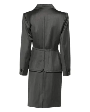 Saint Laurent Pre-Owned 1980年代 ウール スカートスーツ - グレー - サムネイル2