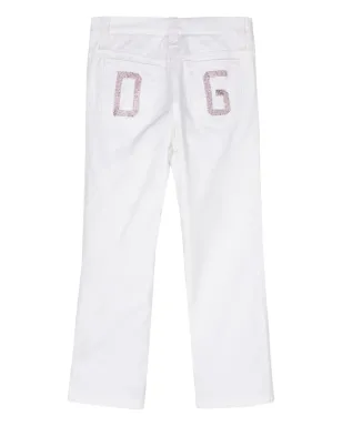 Dolce & Gabbana Pre-Owned クリスタルロゴ クロップドジーンズ ホワイト - サムネイル2