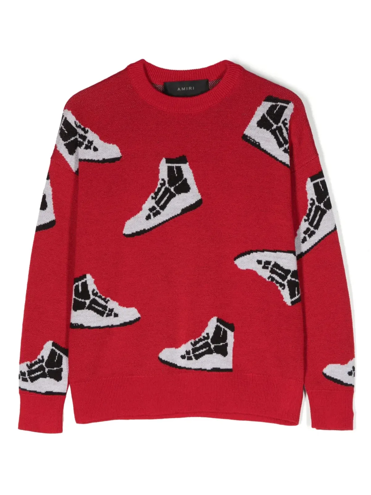 AMIRI KIDS パターン入りインターシャニットウールセーター - 画像1