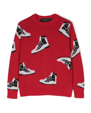 AMIRI KIDS パターン入りインターシャニットウールセーター - サムネイル1